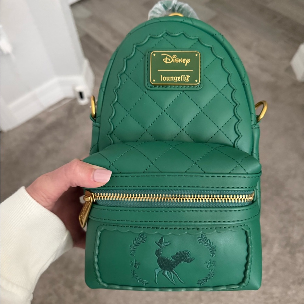 Loungefly Green Quilted Backpack - image 2